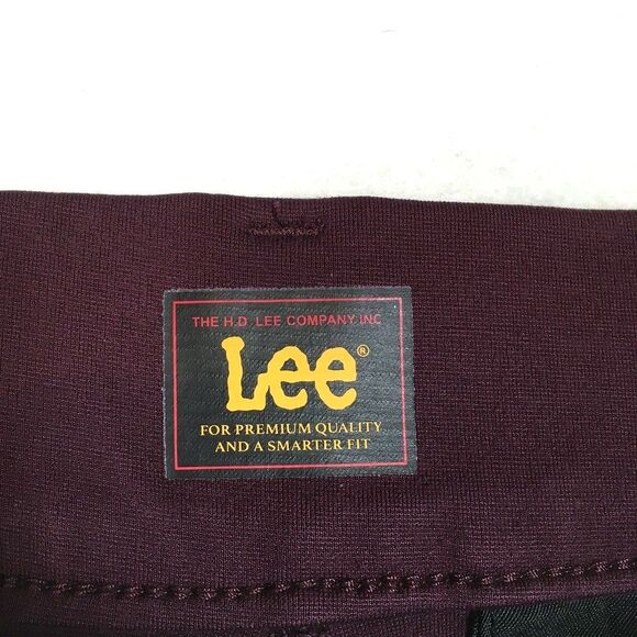 Lee Wide Leg Knit Dress Pant Womens 6 Maroon Red High Rise Pocket Pull On - Picture 5 of 12